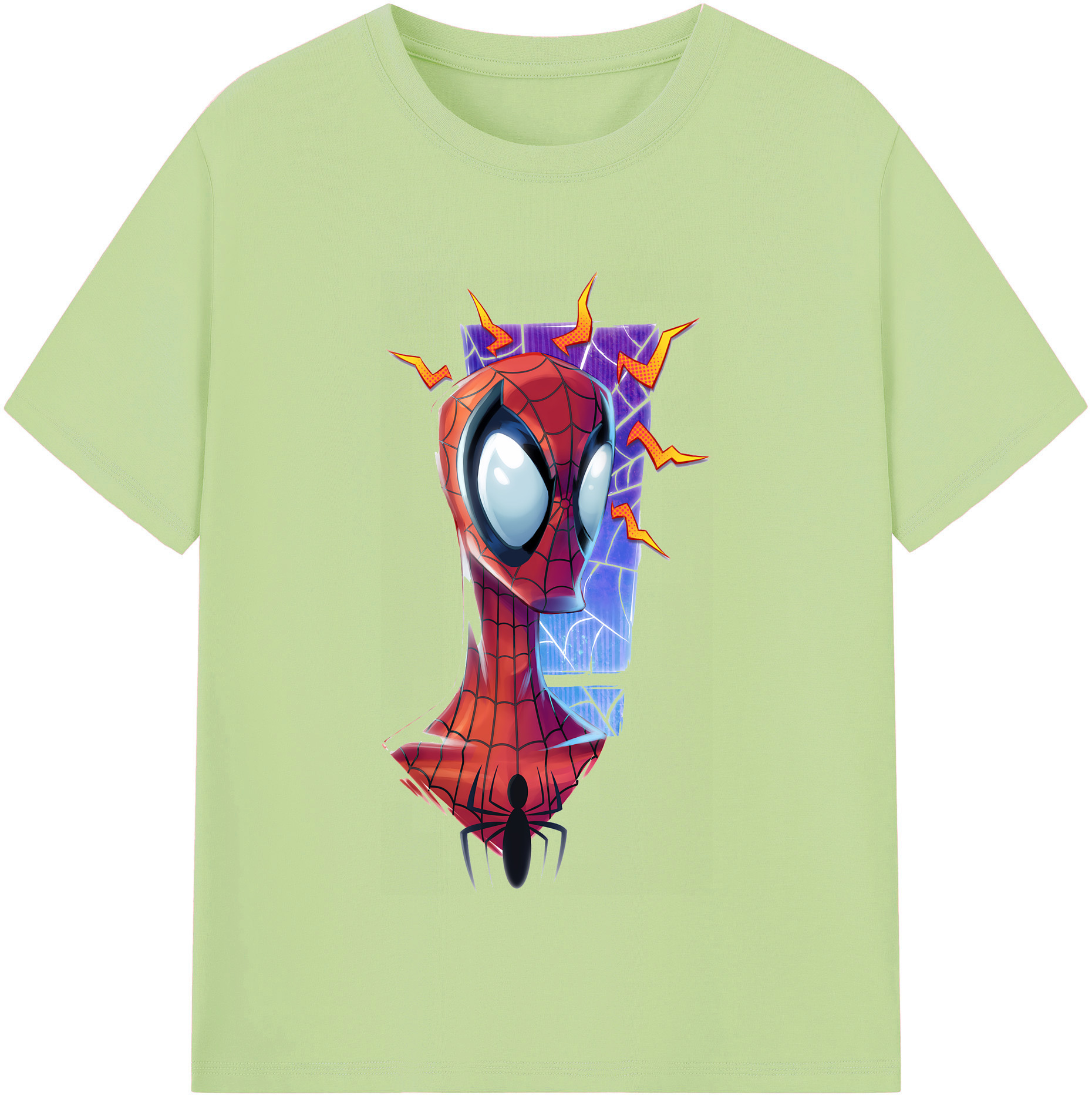 （画像用） Spider Man スパイダーマン 綿100％半袖Tシャツ（フロントプリント）